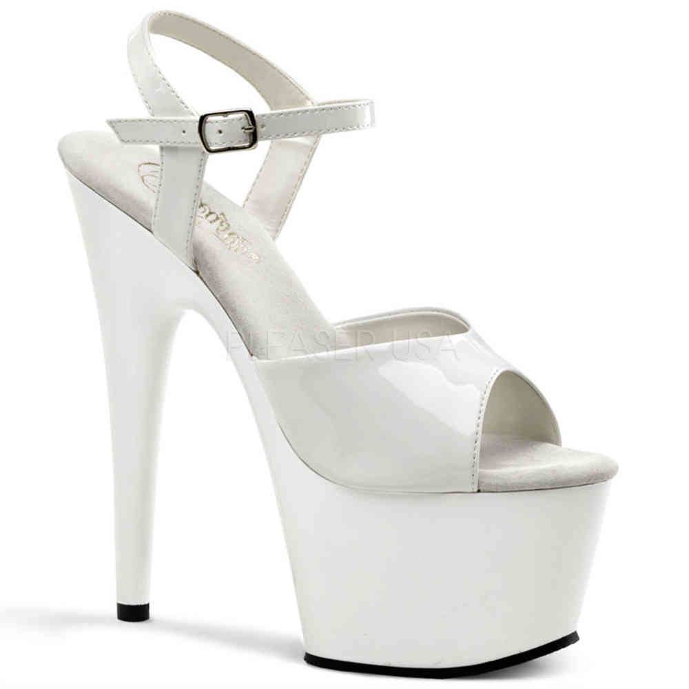 Pleaser - ADORE709 Sandale à bride à la cheville, Pole dance chaussures - Chaussures de pole dance - Blanc Product image